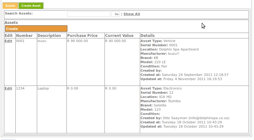 Asset List